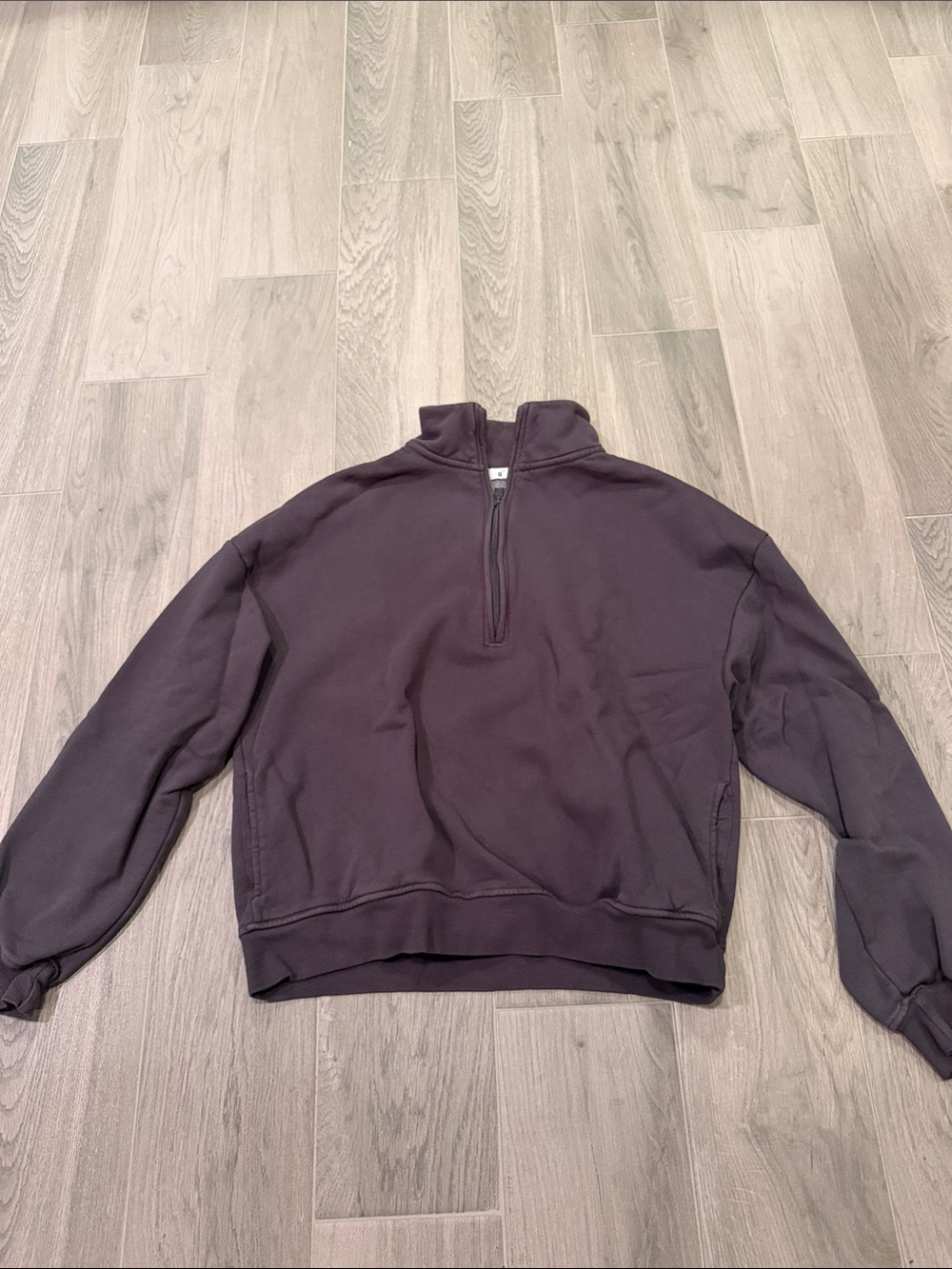 Garage Woman’s Dark Grey Quarter-Zip Pullover Sweater Size S
